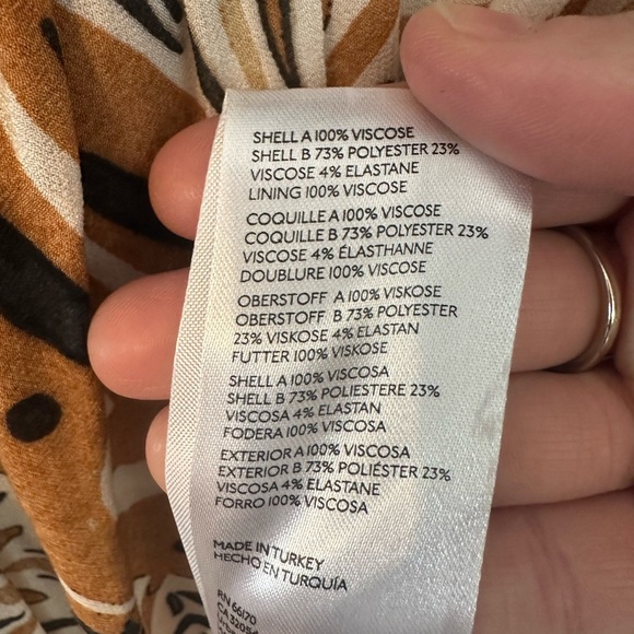 Anthropologie Sleeveless Printed Twofer Maxi Dress Black Brown Size Small Petite - Picture 9 of 9